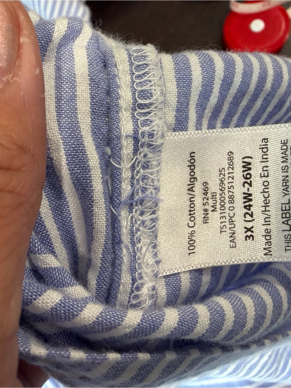 Terra & Sky Blue and White Striped Square-Neck Blouse - Picture 3 of 3